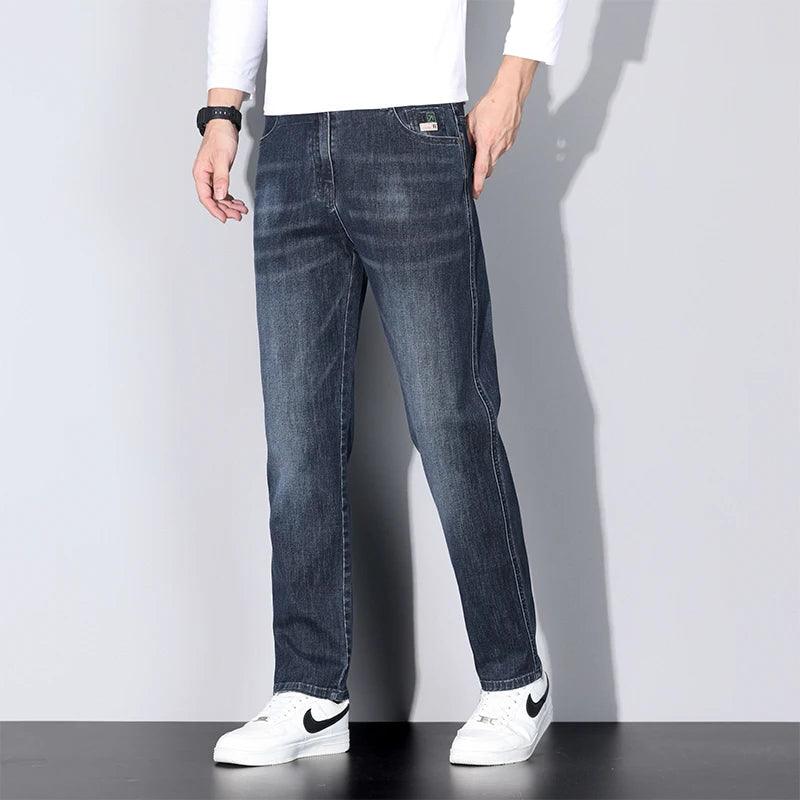 Men’s Extra-Long Straight Denim Jeans – Big & Tall Smart Casual Trousers - JVMCL