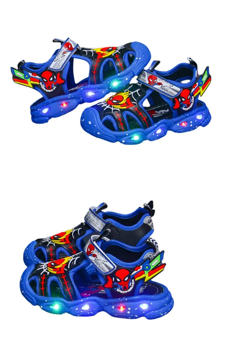 LED Sport Sandals Spiderman Sandals for Boys Casual Soft Sole Kids Shoes - JVMCL