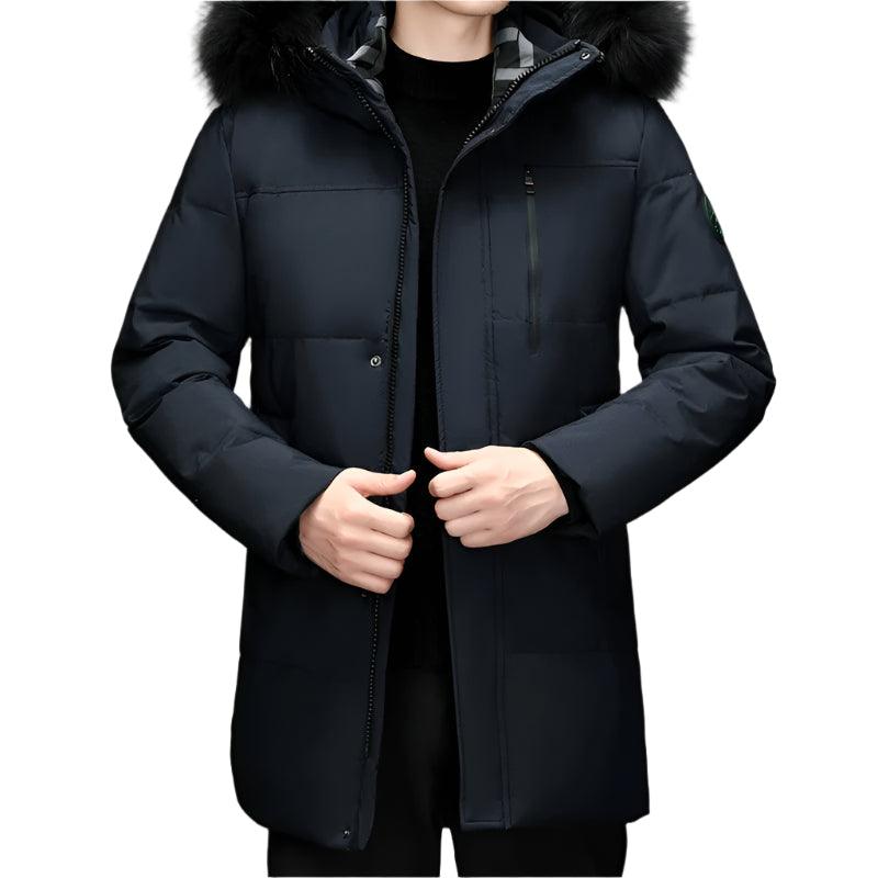 High-Quality Winter Men's Hooded Down Jacket – White Duck Down Parka - JVMCL