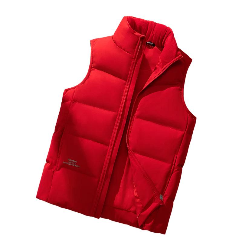 Functional Sleeveless Design Warm Down Vest Jacket with Vertical Collar - JVMCL