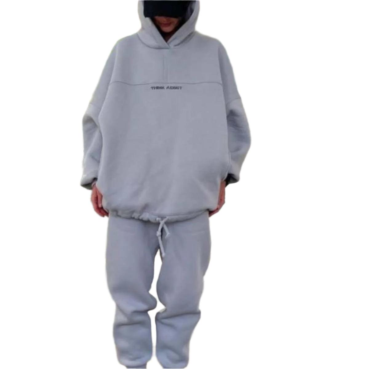 Loose Hoodie & Jogging Two-Piece Drawstring Pants Outfit Set for Women - JVMCL