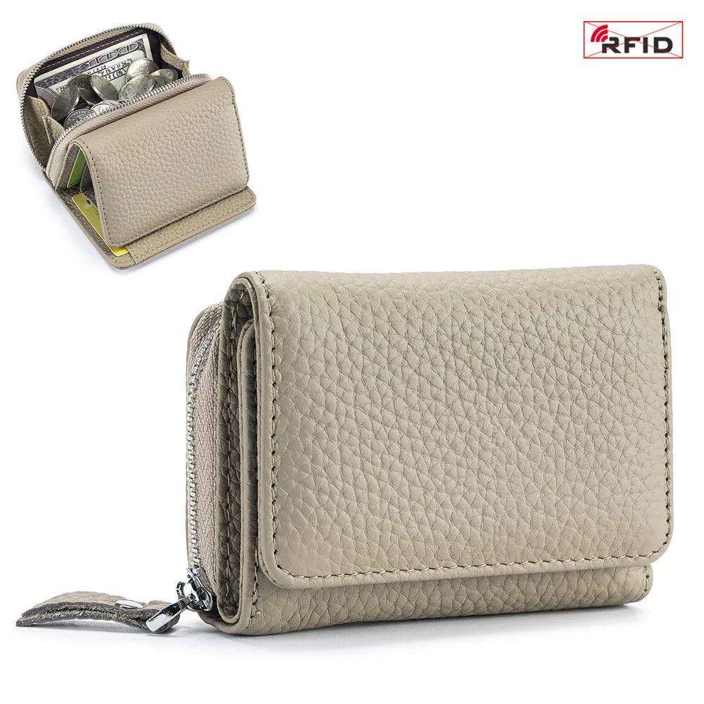 Genuine Leather 3-Fold RFID Wallet – Compact, Stylish, and Secure