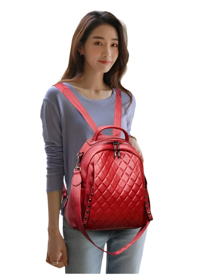 Luxury Genuine Leather Women's Backpack – Stylish & Spacious Casual Student Bag - JVMCL