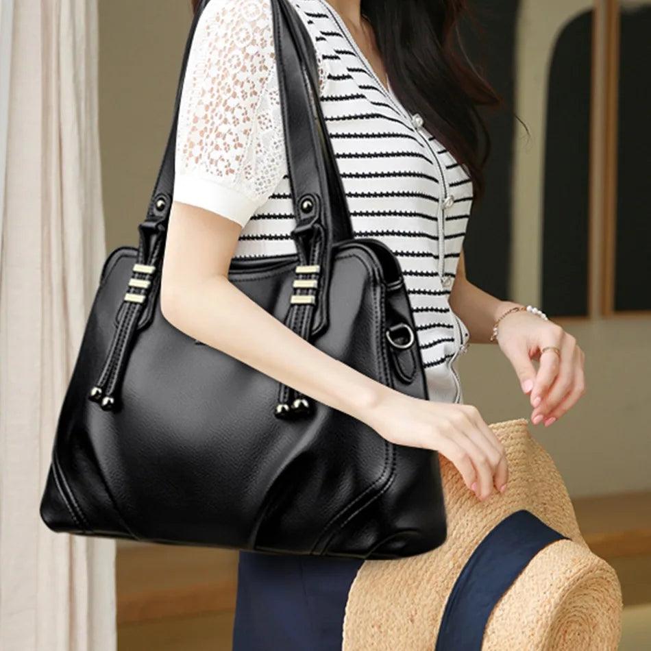 High-Quality Luxury 3-Layer Soft Leather Shoulder & Crossbody Designer Handbag - JVMCL