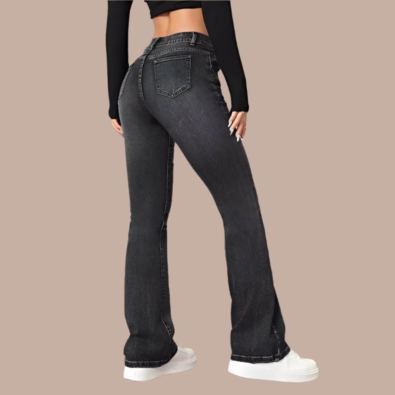 Women’s Casual Vintage Micro Flare Jeans – Trendy Streetwear for All Seasons - JVMCL