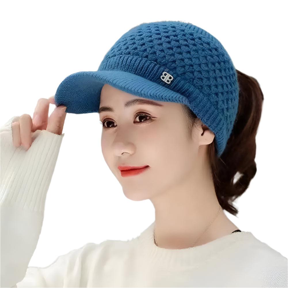 Cozy Fashion Winter Thermal Ladies Knit Cap Solid Color Ladies Hat - JVMCL