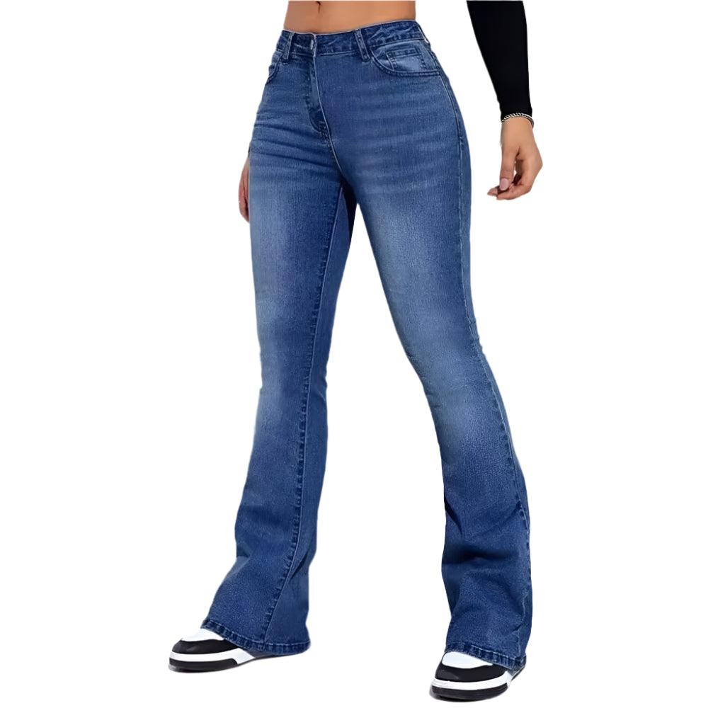 High-Waist Slim Fit Flare Jeans – European & American Hot-Selling Elastic Denim - JVMCL