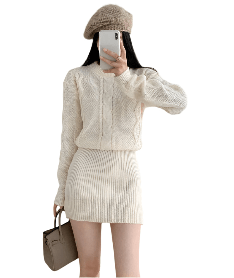 Knitted Bodycon Ribbed Dress – Warm Pullover Casual Vestidos for Autumn & Winter - JVMCL