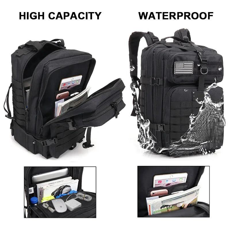 Tactical Waterproof Outdoor Backpack –Multifunctional Hiking, Camping, Travel Bag - JVMCL