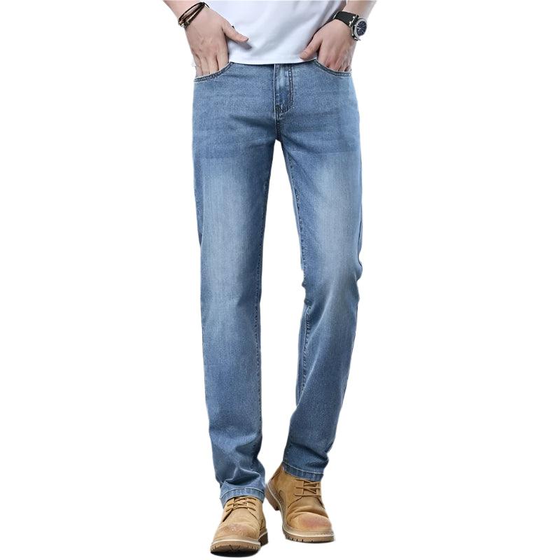 Men's Thin Casual Stretch Fashion Business Casual Straight Classic Denim Pants - JVMCL