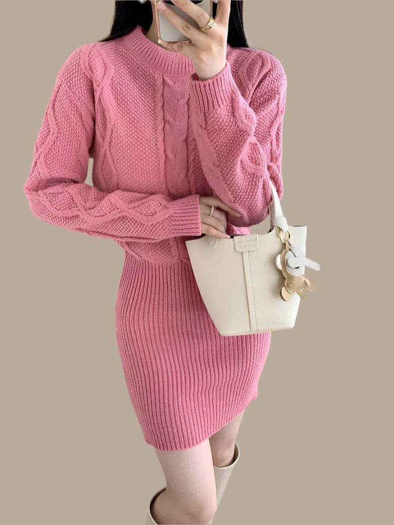 Knitted Bodycon Ribbed Dress – Warm Pullover Casual Vestidos for Autumn & Winter - JVMCL