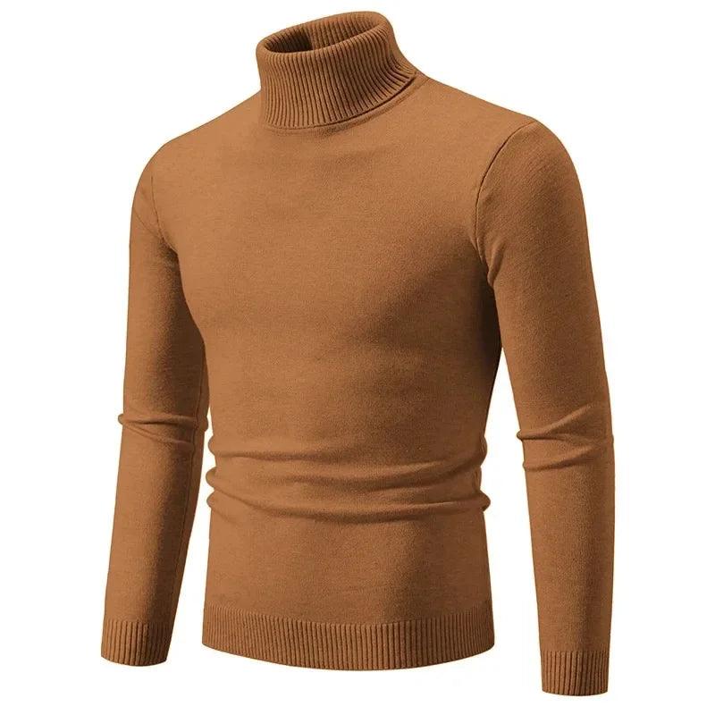 Men’s Soft Knitted High Neck Turtleneck Sweater – Warm & Versatile Pullover - JVMCL