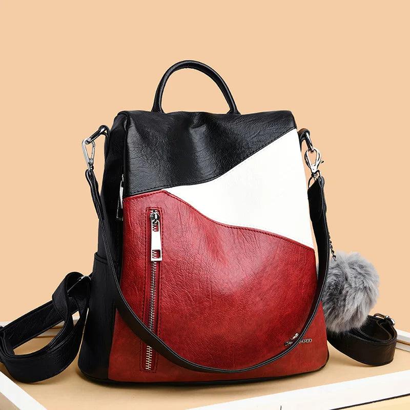 Fashionable PU Leather Backpack for Women – Stylish & Versatile Travel & School Bag - JVMCL