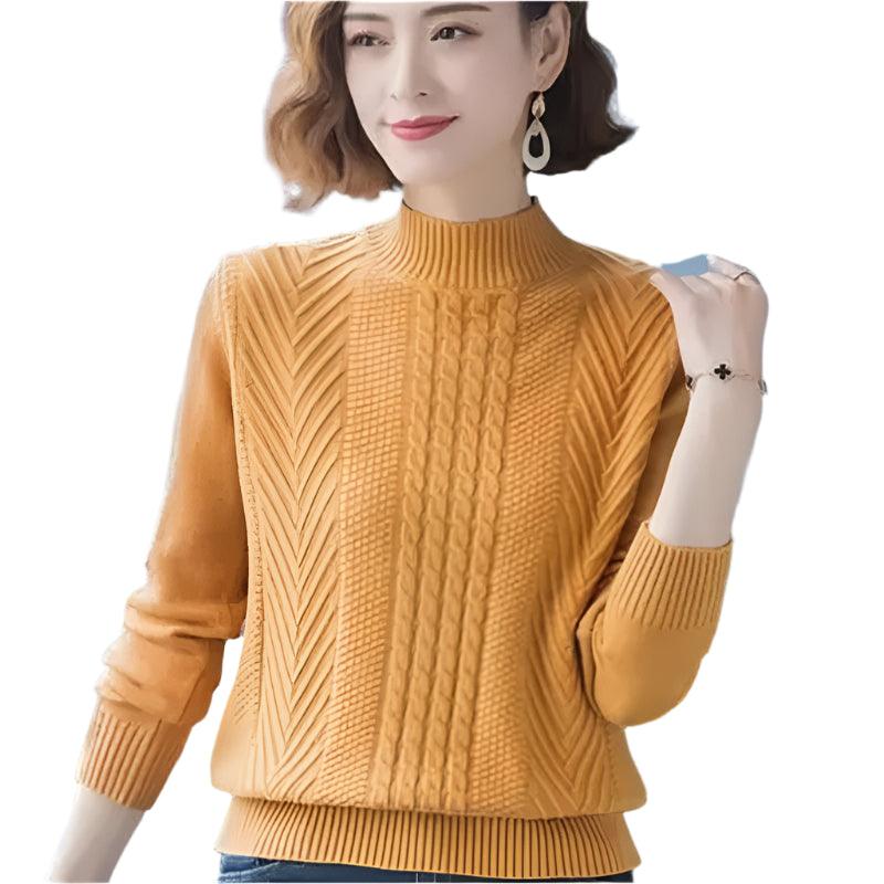 Autumn Winter Half Turtleneck Knitted Slim Long Sleeve Jumper Pullover Sweater - JVMCL