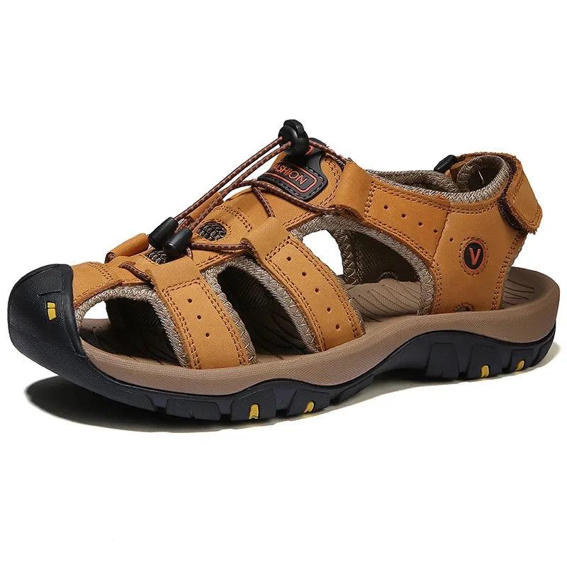 Men's Genuine Leather Gladiator Sandals – Sizes 38-47 - JVMCL