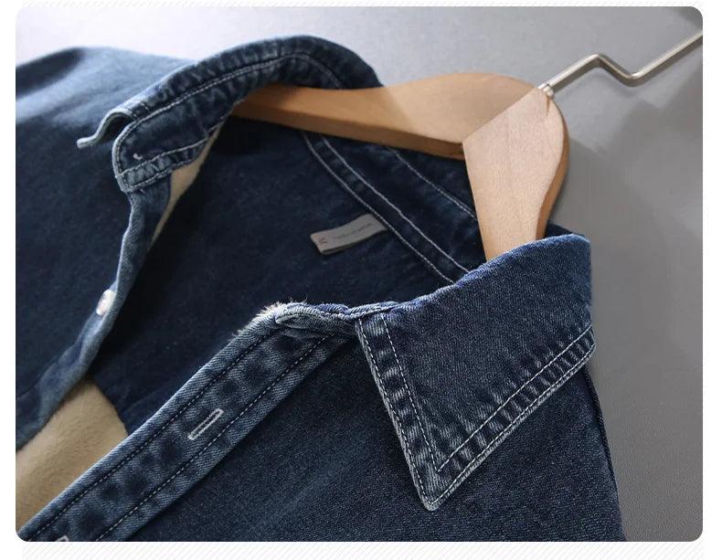 Men’s Winter Full Sleeve Denim Shirt – Casual and Warm Cotton Shirt for Men - JVMCL