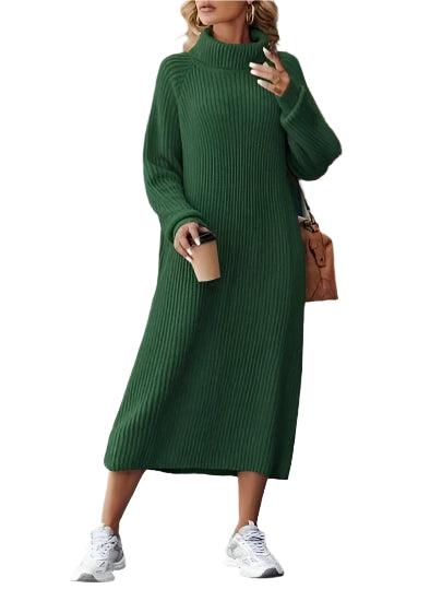 Warm Chic Loose Fit Mini Turtleneck Autumn/WinterLong Sleeve Sweater Dress - JVMCL