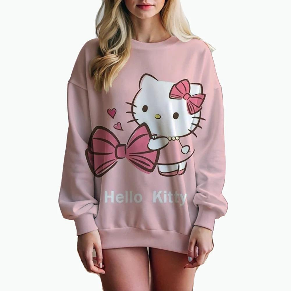 Cute & Trendy Hello Kitty 3D Print Sweatshirt – Youthful Casual Wear - JVMCL