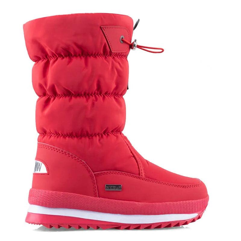 Platform Spring Winter Thick Waterproof Non-slip Fashion Fur Women Snow Boots - JVMCL