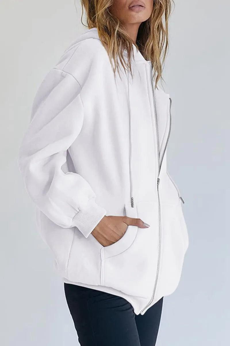 Cute Oversized Hoodie for Women and Teenage Girls – Casual Autumn Zipper Jacket - JVMCL