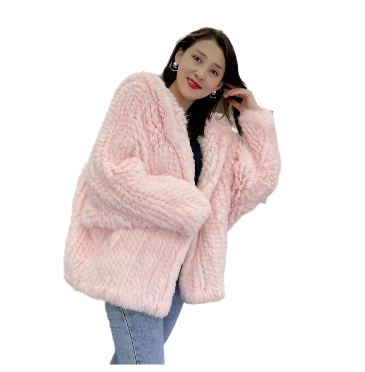 Luxurious Natural Rabbit Fur Hooded Coat – Soft, Warm & Elegant for Winter - JVMCL