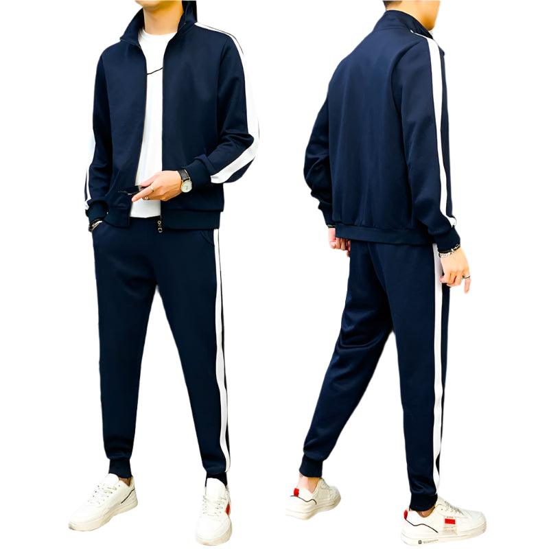 Men Sportswear Tracksuit–Loose Zip-Up Jacket and Pant Jogger Fitness Workout Set - JVMCL