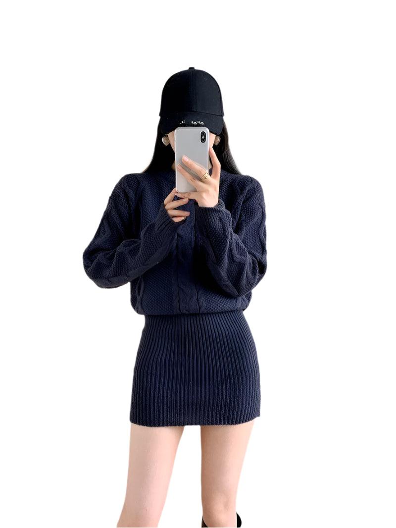 Knitted Bodycon Ribbed Dress – Warm Pullover Casual Vestidos for Autumn & Winter - JVMCL