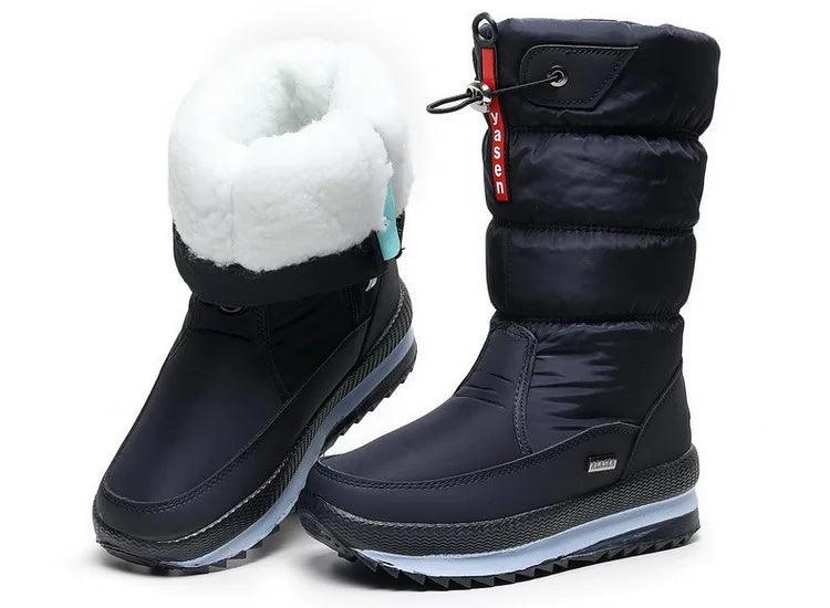 Fashion Platform Winter Thick Plush Waterproof Non-slip Boots Women Winter Shoes - JVMCL