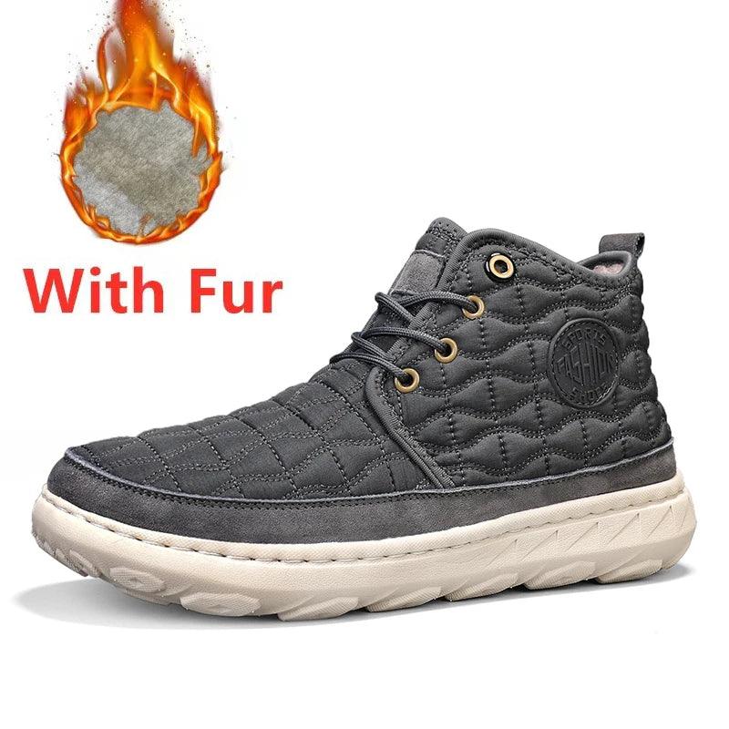 Comfortable Stylish Winter Warm Men’s Boots – Waterproof Non-Slip Plush Sneakers - JVMCL