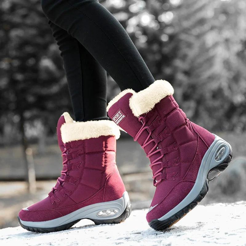 High Quality Warm Snow Boots Lace-up Comfortable Ankle Outdoor Waterproof Boots - JVMCL