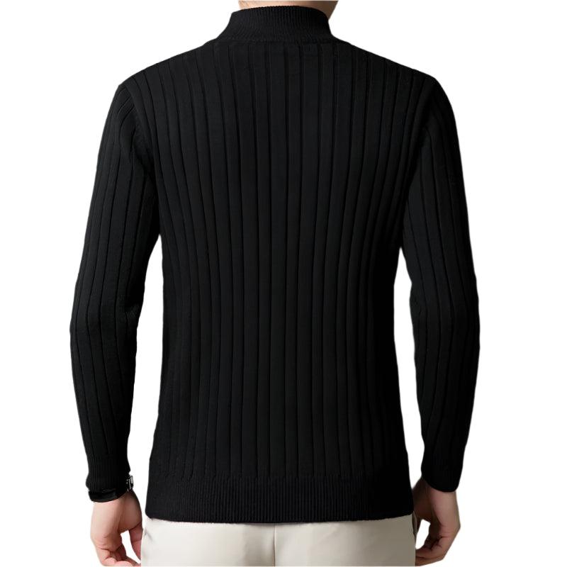 Men’s Wool Knit Jumper –Thick Korean-Style Mock Neck Sweater for Autumn & Winter - JVMCL