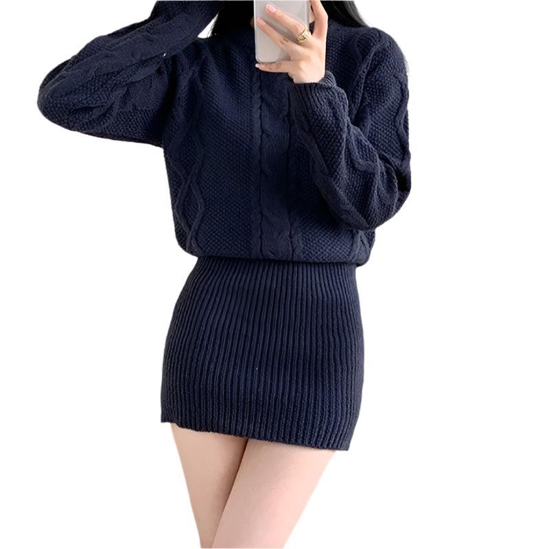 Knitted Bodycon Ribbed Dress – Warm Pullover Casual Vestidos for Autumn & Winter - JVMCL