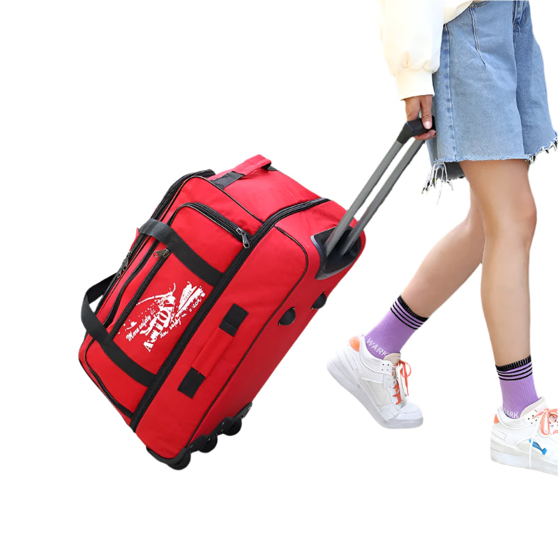 Large Capacity Trolley Bag with Wheels – Durable Oxford Rolling Luggage for Travel - JVMCL