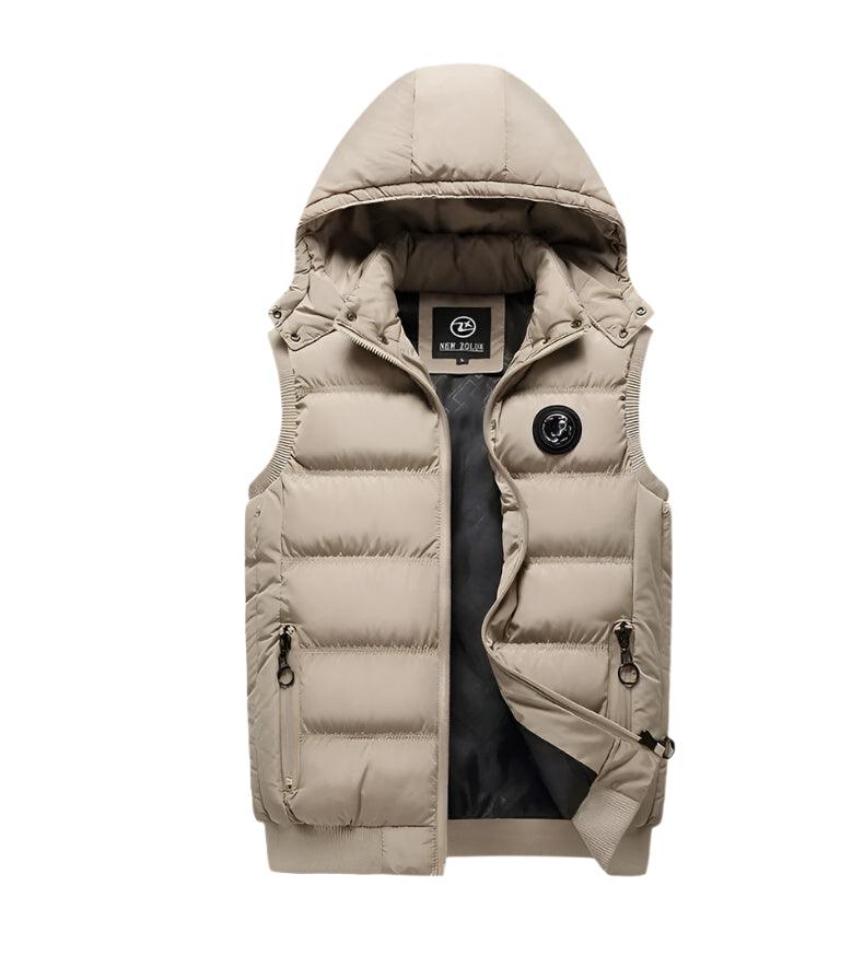 Fashion Comfortable Men's Winter Hooded Vest - Casual Outdoor Cotton-Padded Jacket - JVMCL