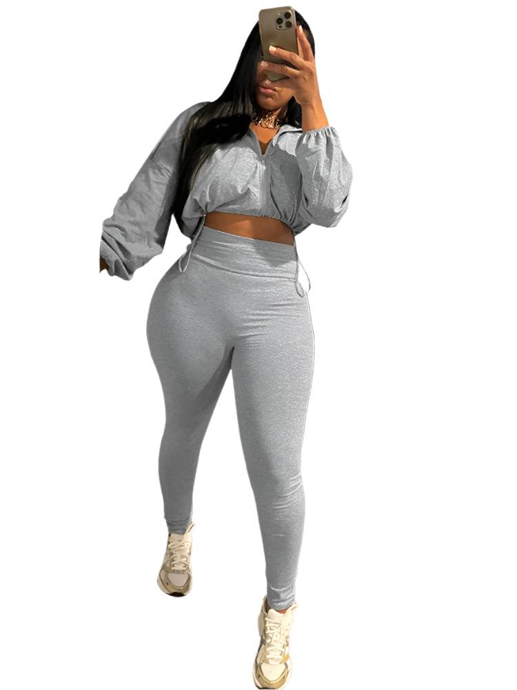 Fashion Women's Jogging Pants Set - Long Sleeve & Leggings Matching Suit - JVMCL