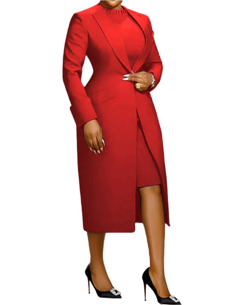 Elegant Office Lady 2-Piece Blazer & Dress Set – Business African Streetwear - JVMCL