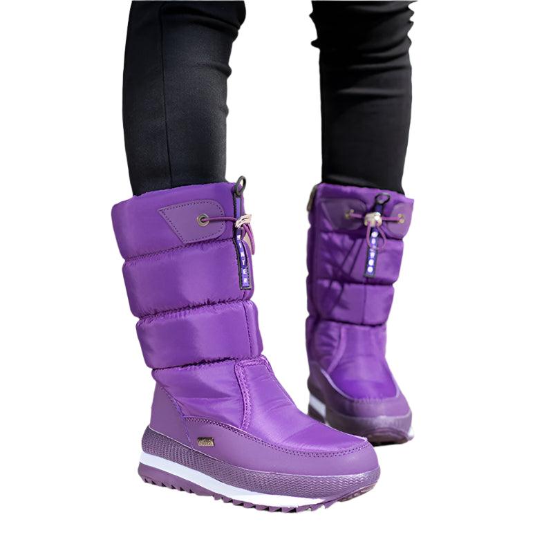 Platform Spring Winter Thick Waterproof Non-slip Fashion Fur Women Snow Boots - JVMCL