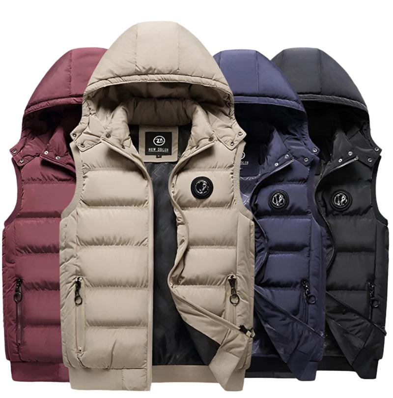 Fashion Comfortable Men's Winter Hooded Vest - Casual Outdoor Cotton-Padded Jacket - JVMCL