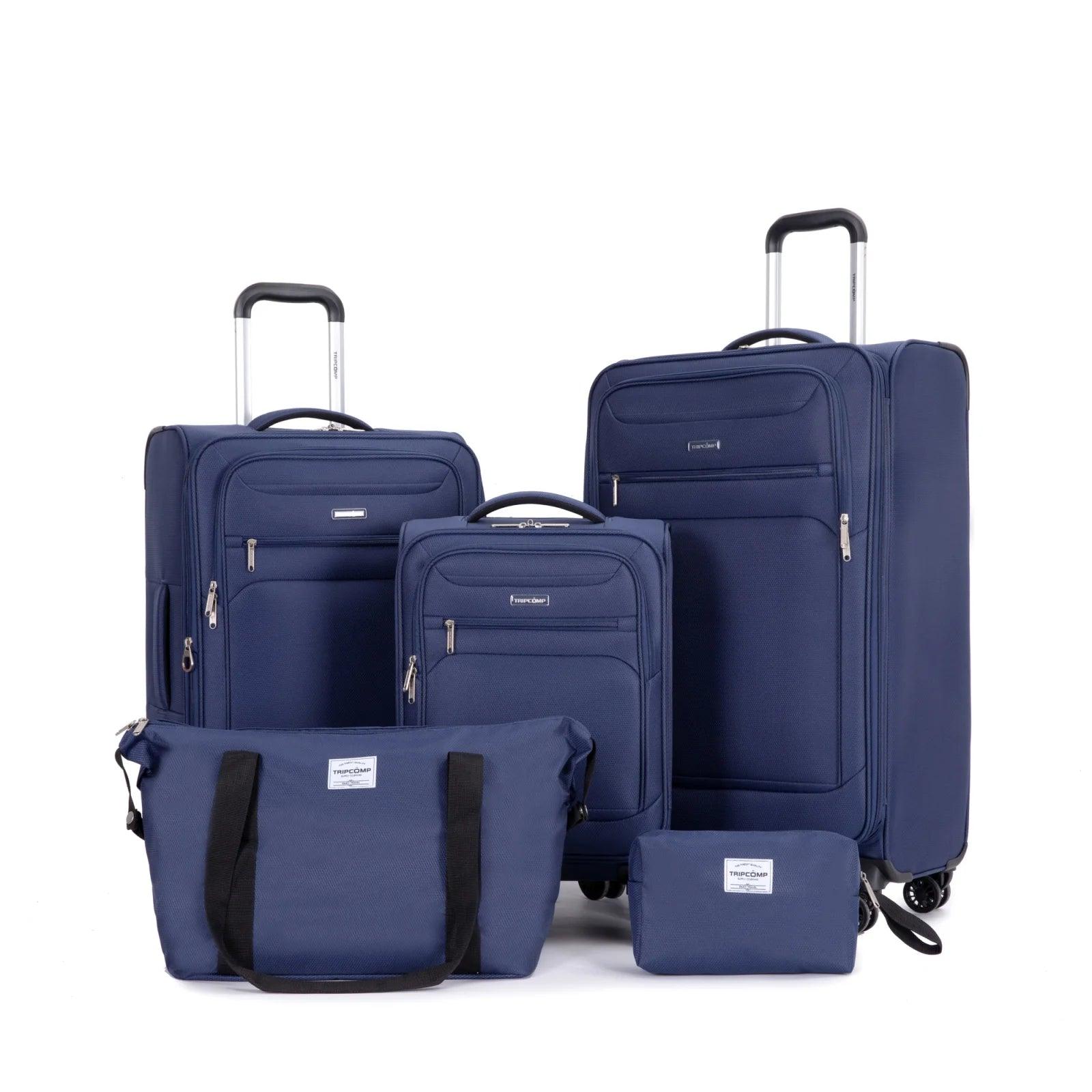 5-Piece Expandable Soft side Luggage Set with Spinner Wheels & Travel Duffel Bag - JVMCL