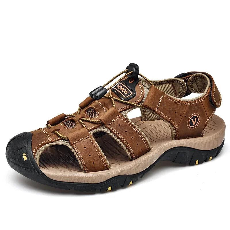 Men's Genuine Leather Gladiator Sandals – Sizes 38-47 - JVMCL