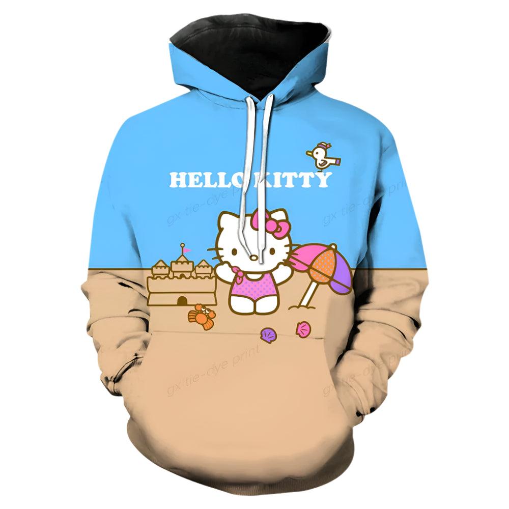 Cozy & Stylish Streetwear Hello Kitty 3D Printed Hooded Sweatshirt - JVMCL