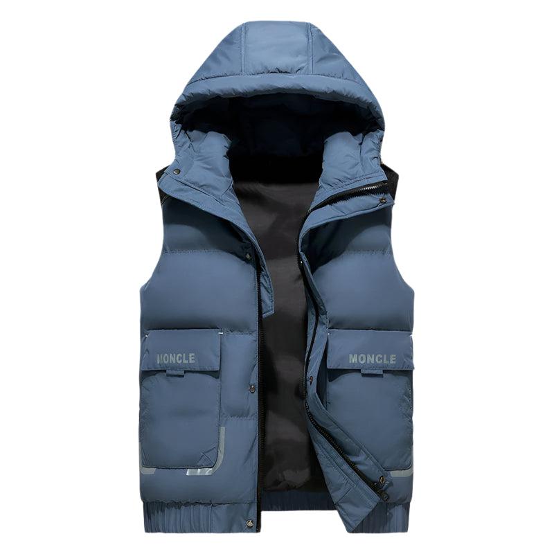 Men's Stylish Warmth Sleeveless Hooded Vest Jacket for Autumn and Winter - JVMCL