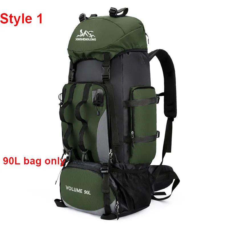 90L Waterproof Hiking & Trekking Backpack – Large Capacity Outdoor Travel Bag - JVMCL