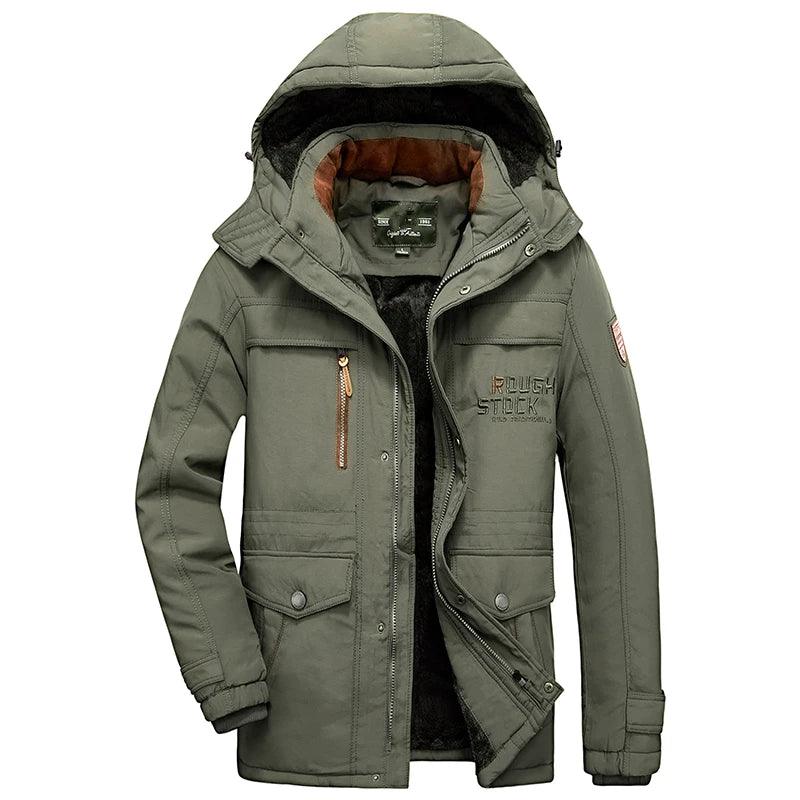 Military Style Winter Men's Military Parka - Thick Fleece Warm Windproof Jacket - JVMCL