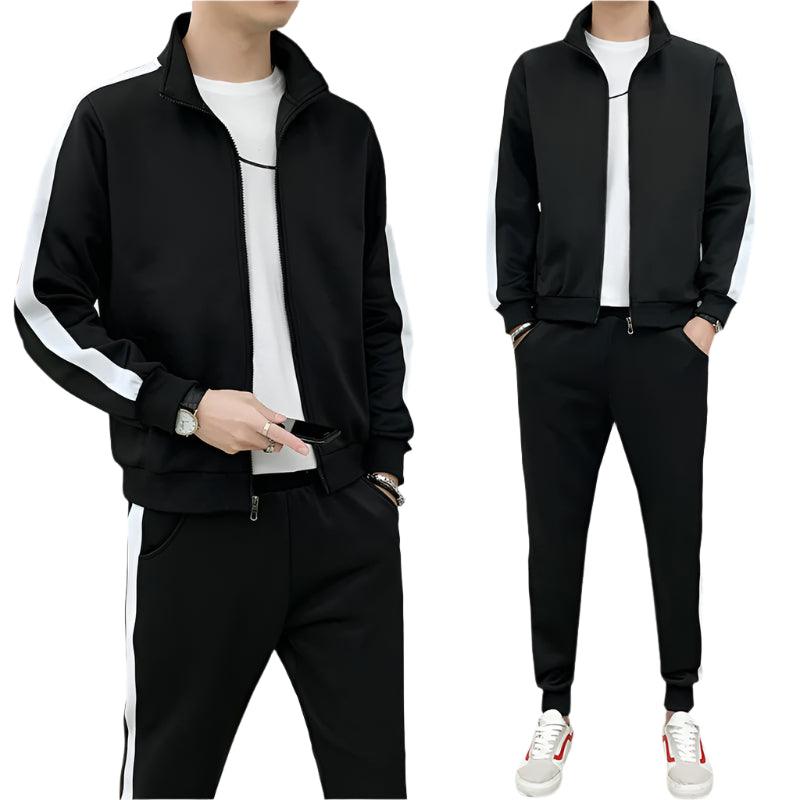 Men Sportswear Tracksuit–Loose Zip-Up Jacket and Pant Jogger Fitness Workout Set - JVMCL