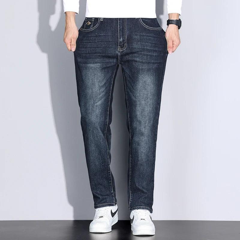 Men’s Extra-Long Straight Denim Jeans – Big & Tall Smart Casual Trousers - JVMCL