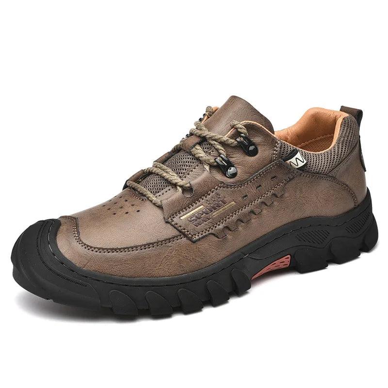 Men's Genuine Leather Hiking Shoes – Wear-Resistant Outdoor Adventures Sneakers - JVMCL