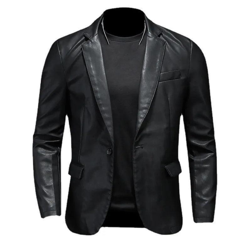 Men's Slim Fit Leather Jackets Motorcycle Coats -Leather Suede Outerwear (5XL) - JVMCL