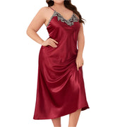 Plus Size Satin Nightgown – Sexy & Elegant Lace Chemise for Women (XL-5XL) - JVMCL