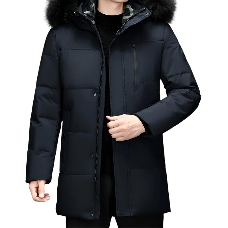 High-Quality Winter Men's Hooded Down Jacket – White Duck Down Parka - JVMCL